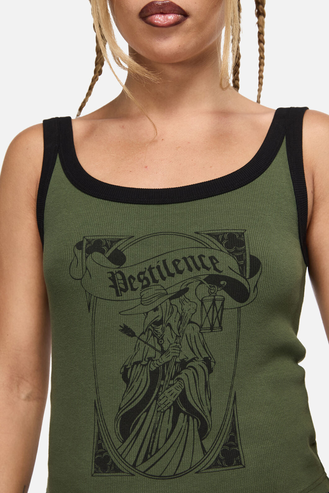 Black Friday - Pestilence Goth Tank Top - olive