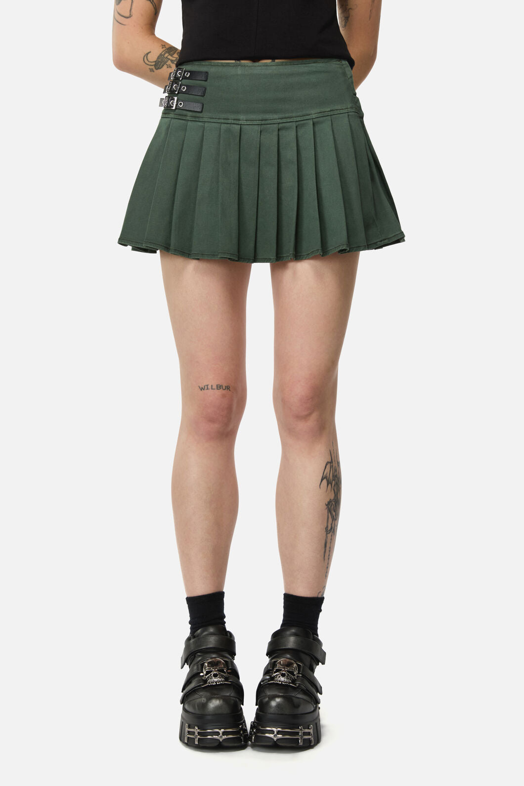 Black Friday - Pestilence Goth Trim Skort - olive