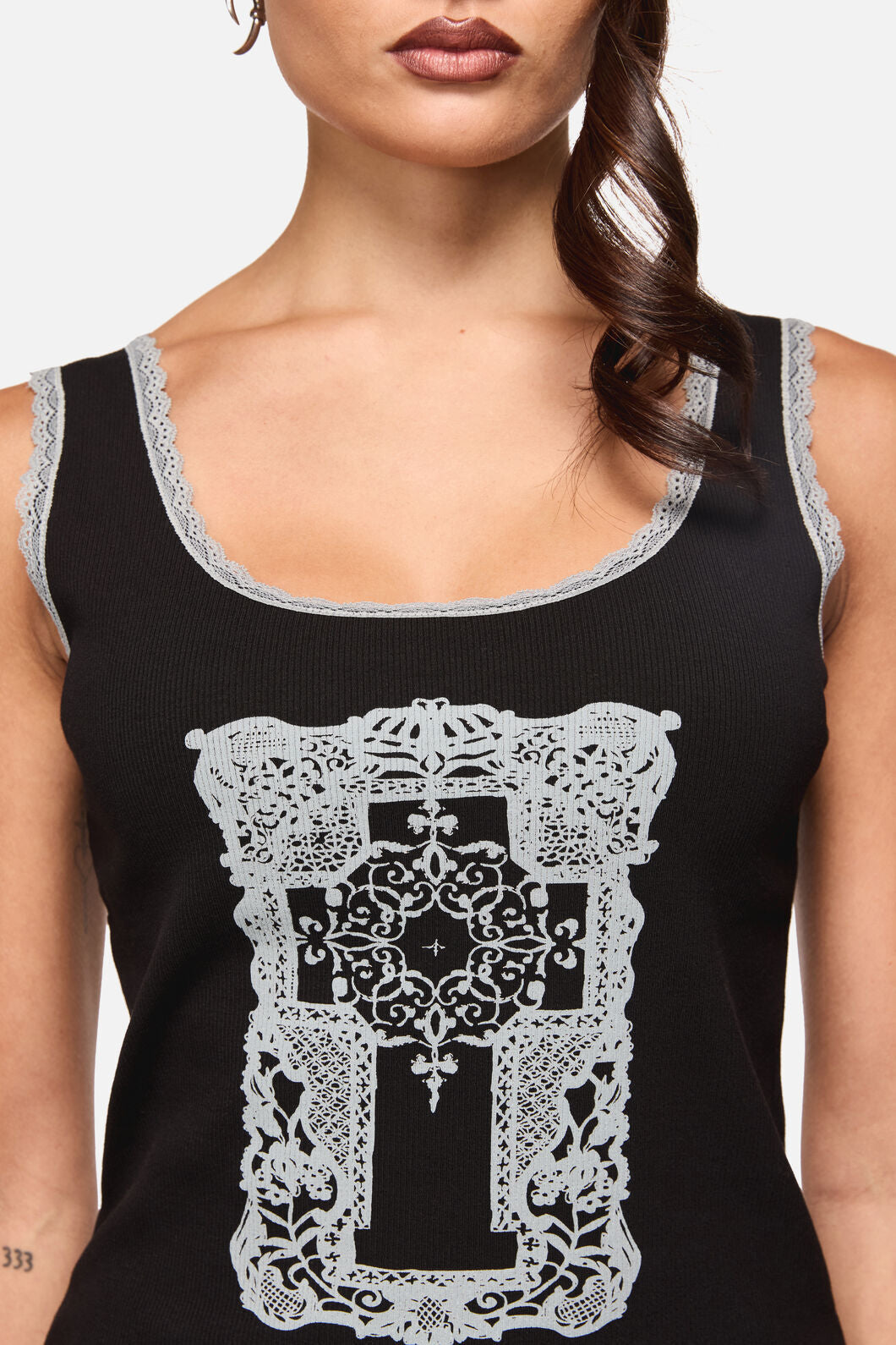 Black Friday - Confessions Lace Singlet - black
