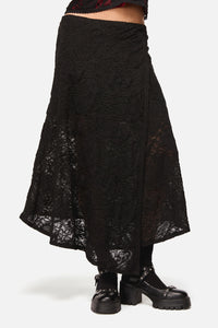 Black Friday - Altar Distressed Mesh Skirt - black