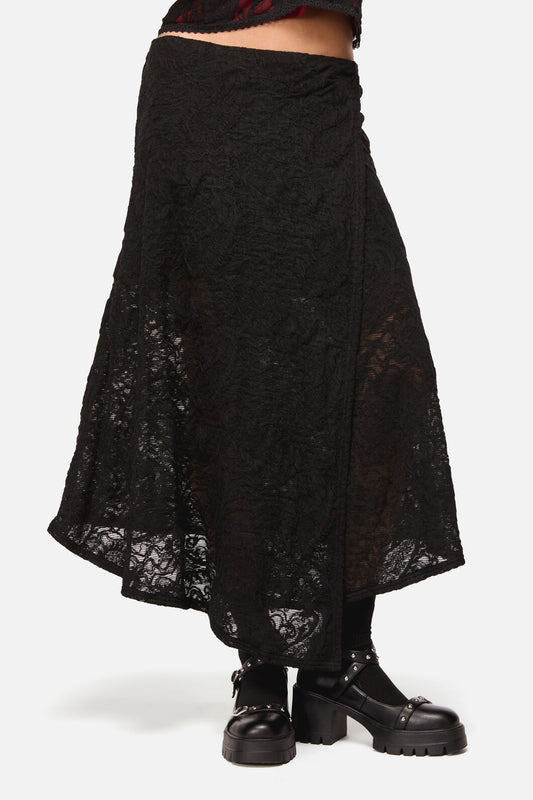 Black Friday - Altar Distressed Mesh Skirt - black