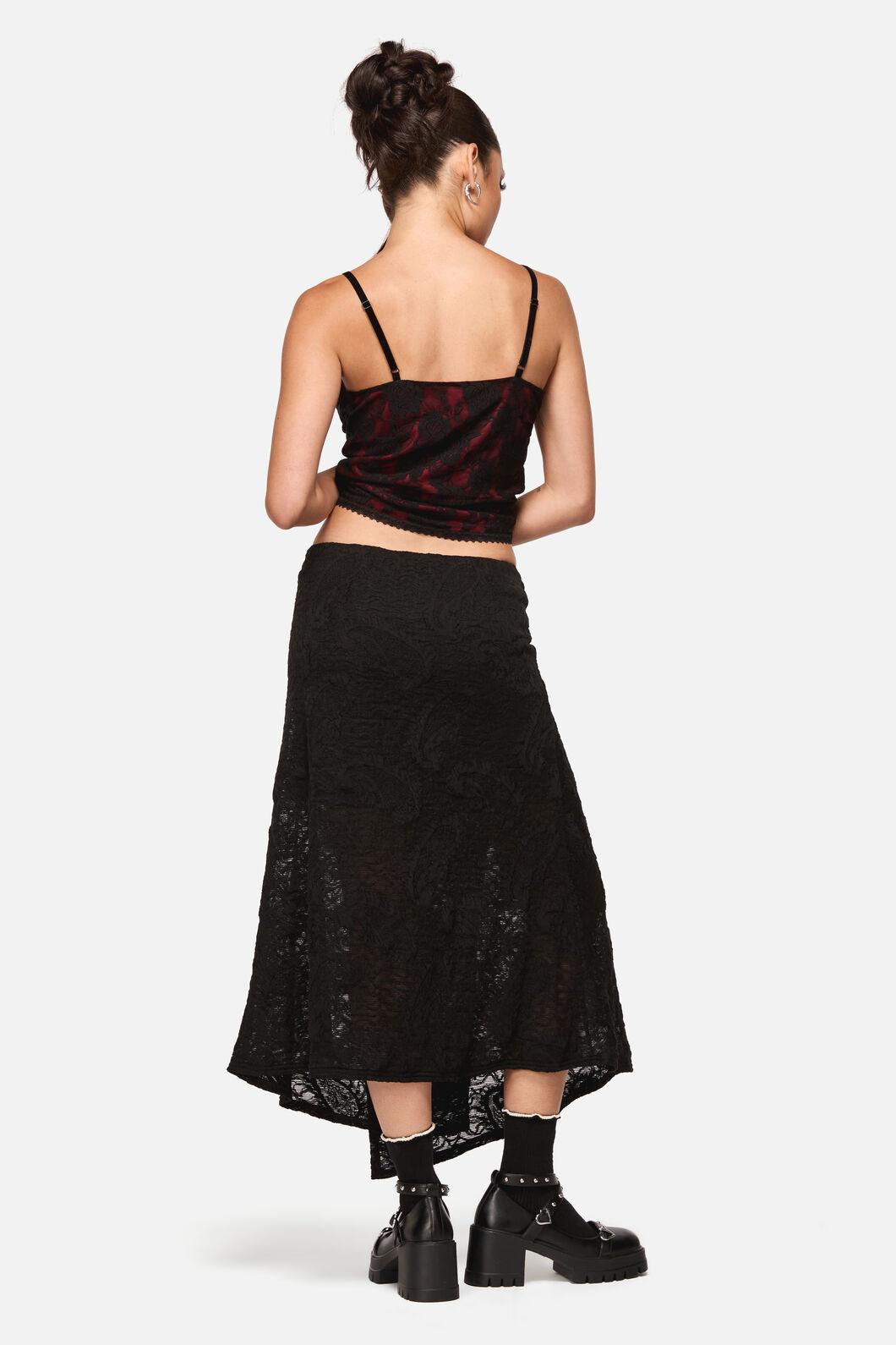 Black Friday - Altar Distressed Mesh Skirt - black