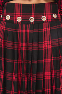 Black Friday - Suffer Punk Tartan Midi Skirt - red-black