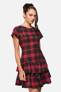 Black Friday - Suffer Punk Tartan Mini Dress - red-black