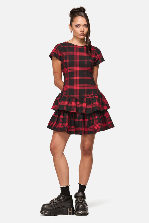 Black Friday - Suffer Punk Tartan Mini Dress - red-black