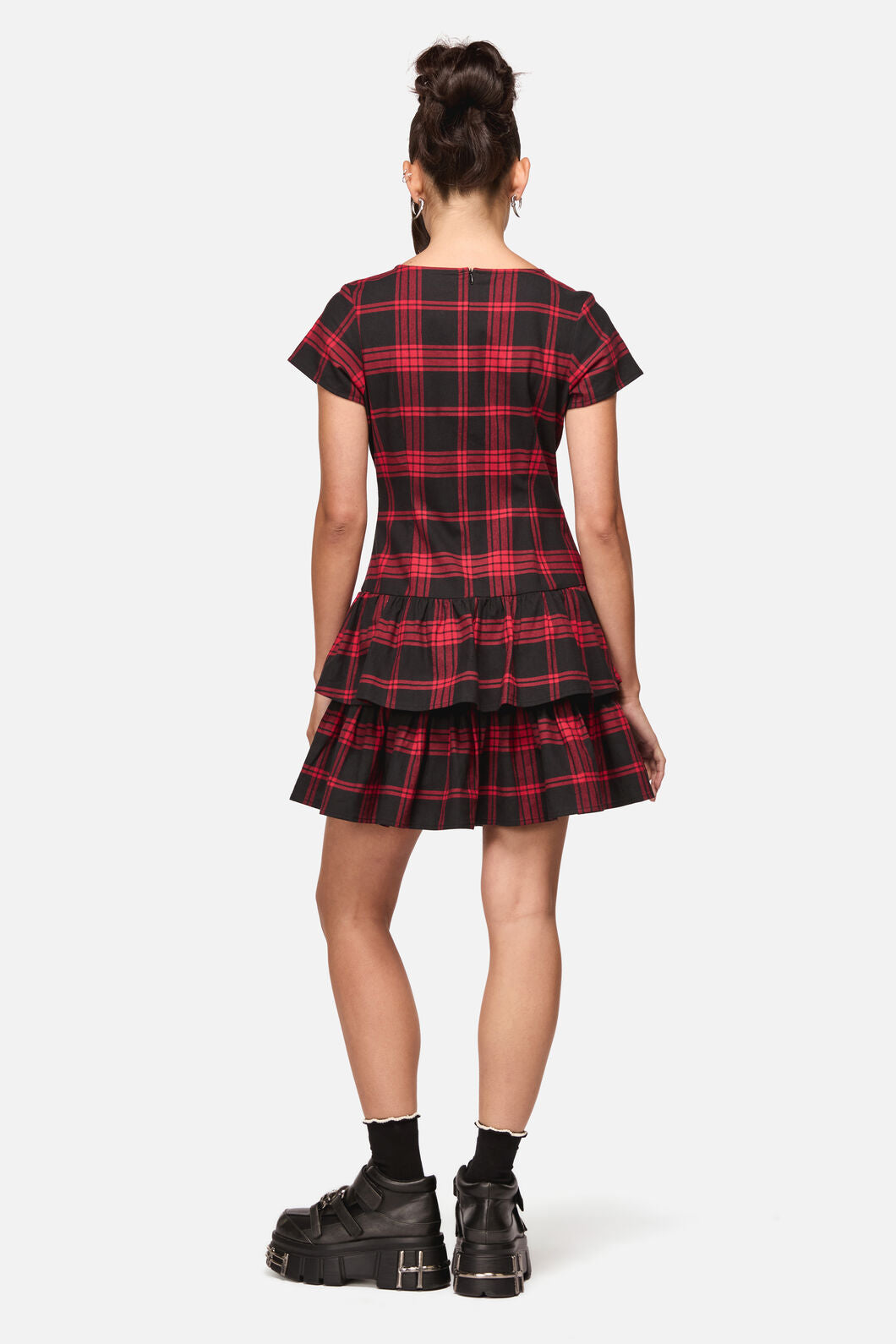 Black Friday - Suffer Punk Tartan Mini Dress - red-black