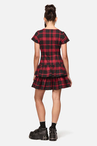 Black Friday - Suffer Punk Tartan Mini Dress - red-black