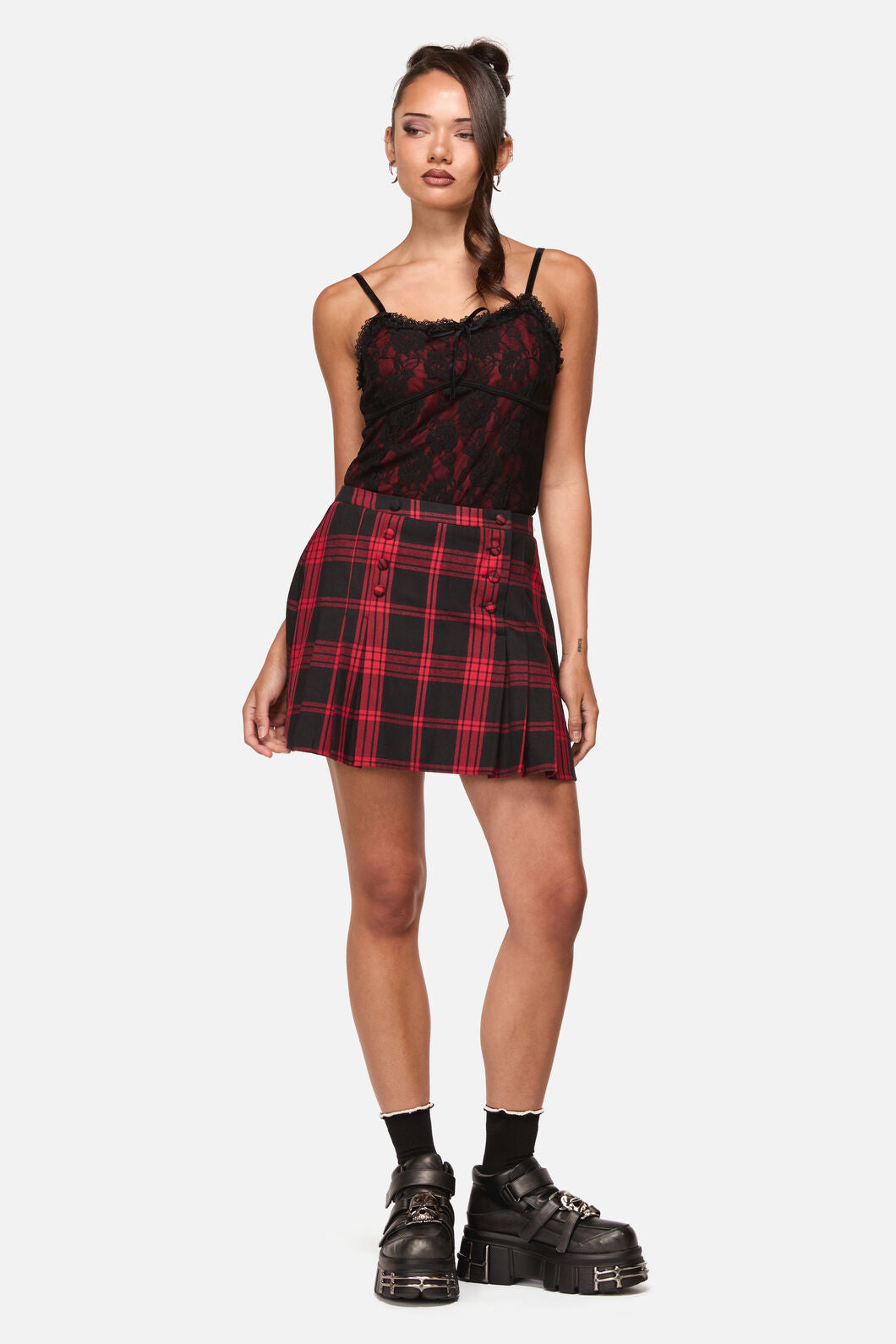 Black Friday - Suffer Tartan Skort - red-black