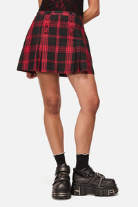 Black Friday - Suffer Tartan Skort - red-black