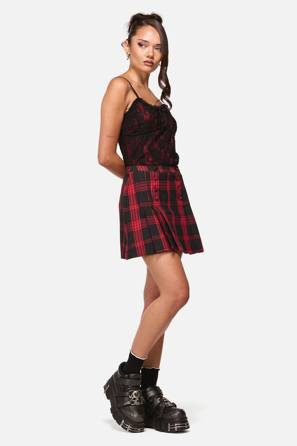 Black Friday - Suffer Tartan Skort - red-black