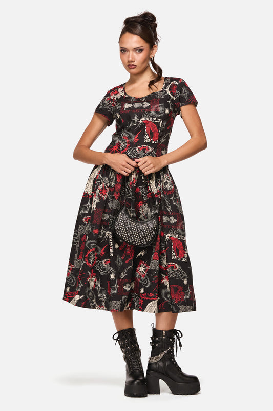 Black Friday - Purgatory Goth Midi Dress - black