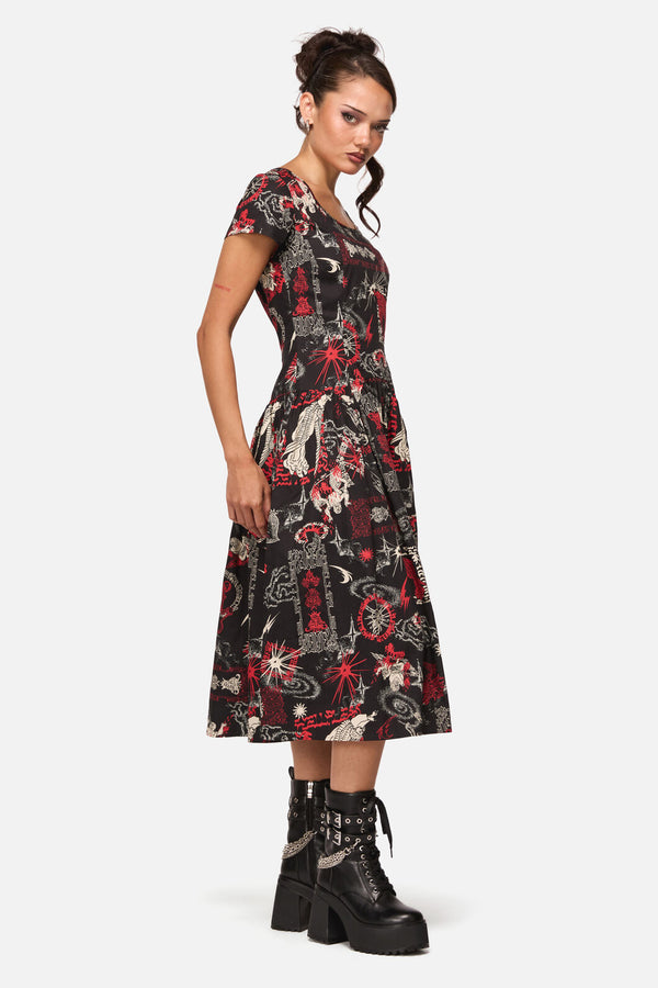 Black Friday - Purgatory Goth Midi Dress - black