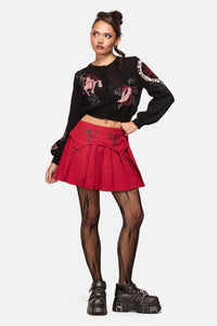 Black Friday - Angelic Goth Mini Skort - red