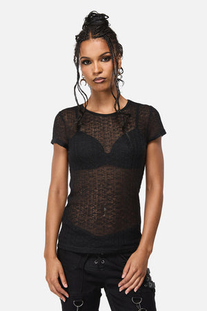 Black Friday - Suffer Mesh Goth Top - black