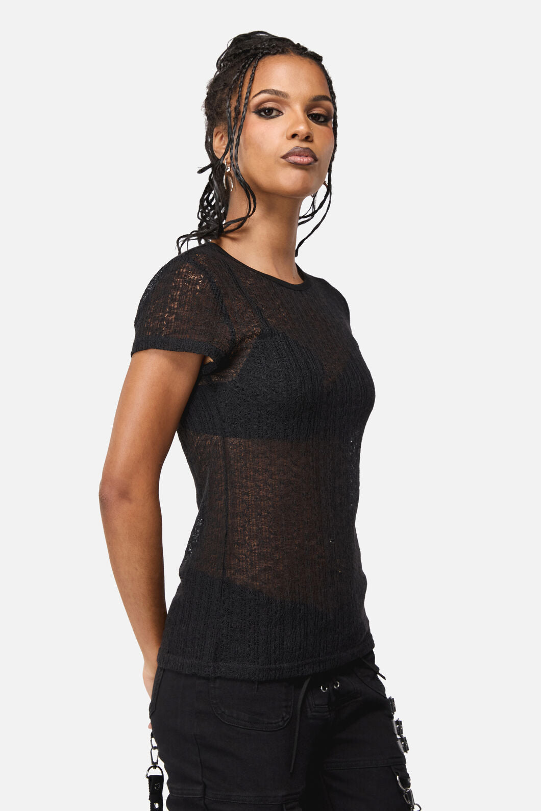 Black Friday - Suffer Mesh Goth Top - black