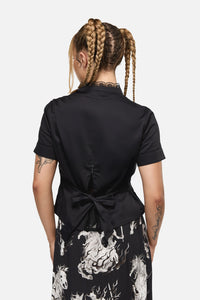Black Friday - Dystopia Lace Trim Blouse - black