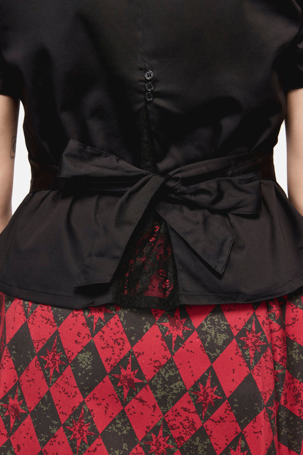 Black Friday - Dystopia Lace Trim Blouse - black