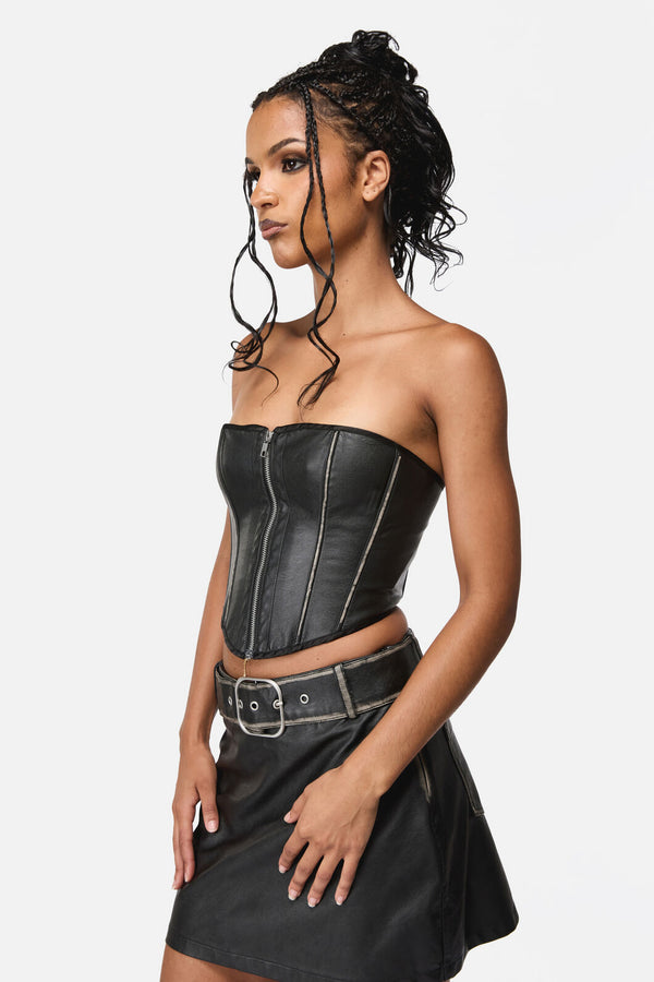 Black Friday - Vassal Pu Corset - black