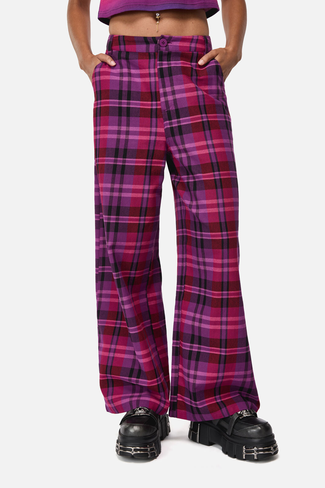 Black Friday - Luna Wide Leg Goth Pant - plum