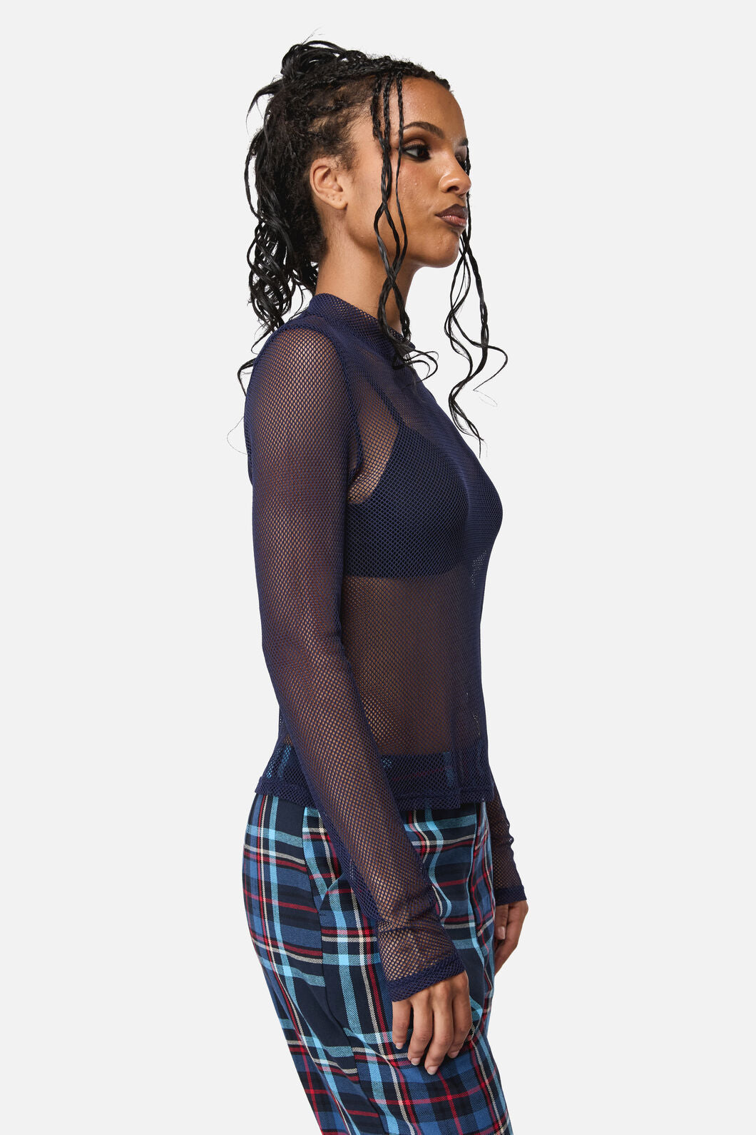 Black Friday - Midnight Goth Mesh Top - navy
