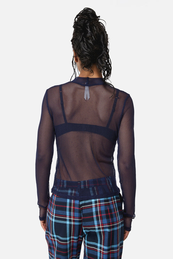 Black Friday - Midnight Goth Mesh Top - navy