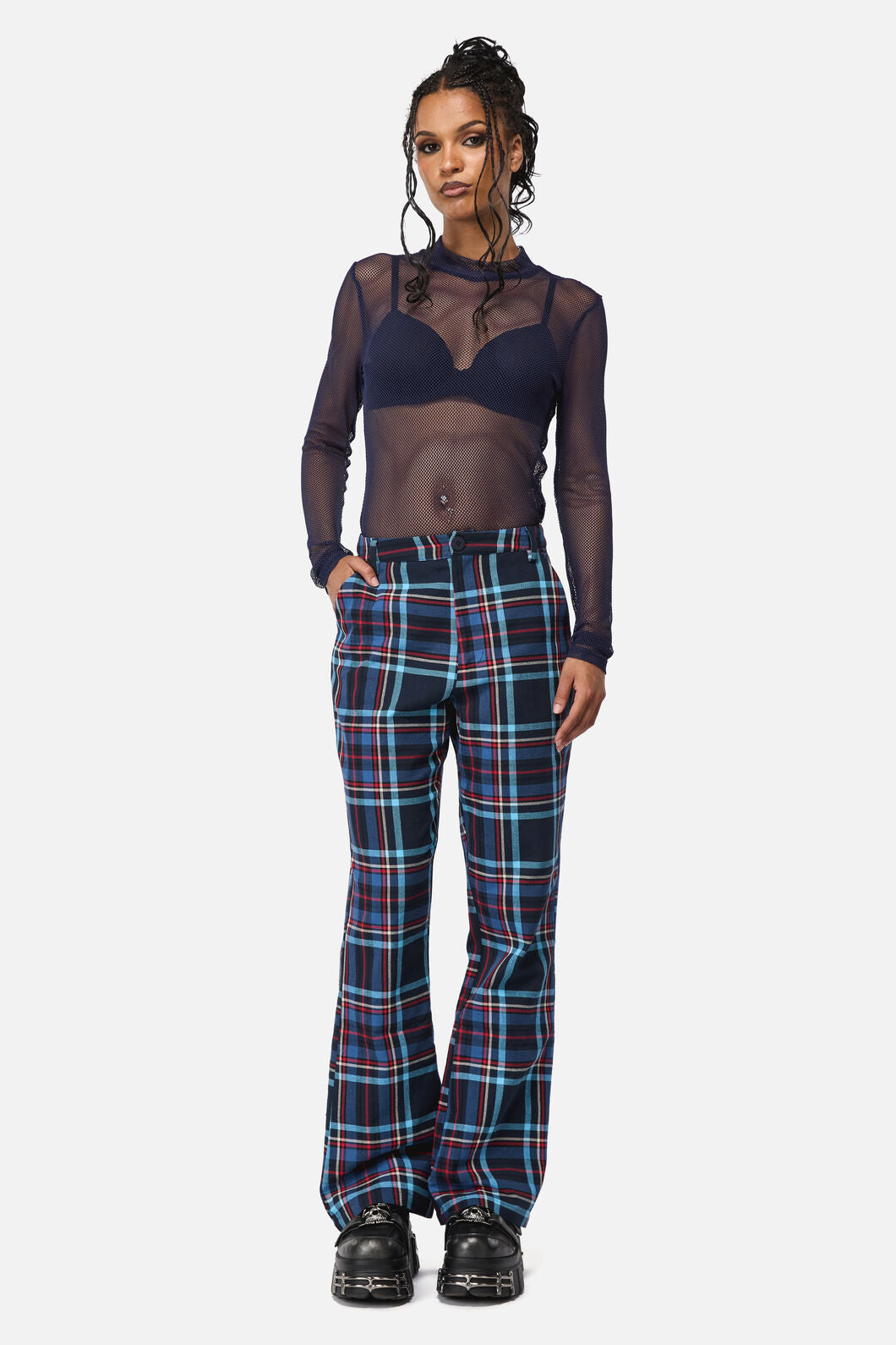 Black Friday - Midnight Goth Mesh Top - navy