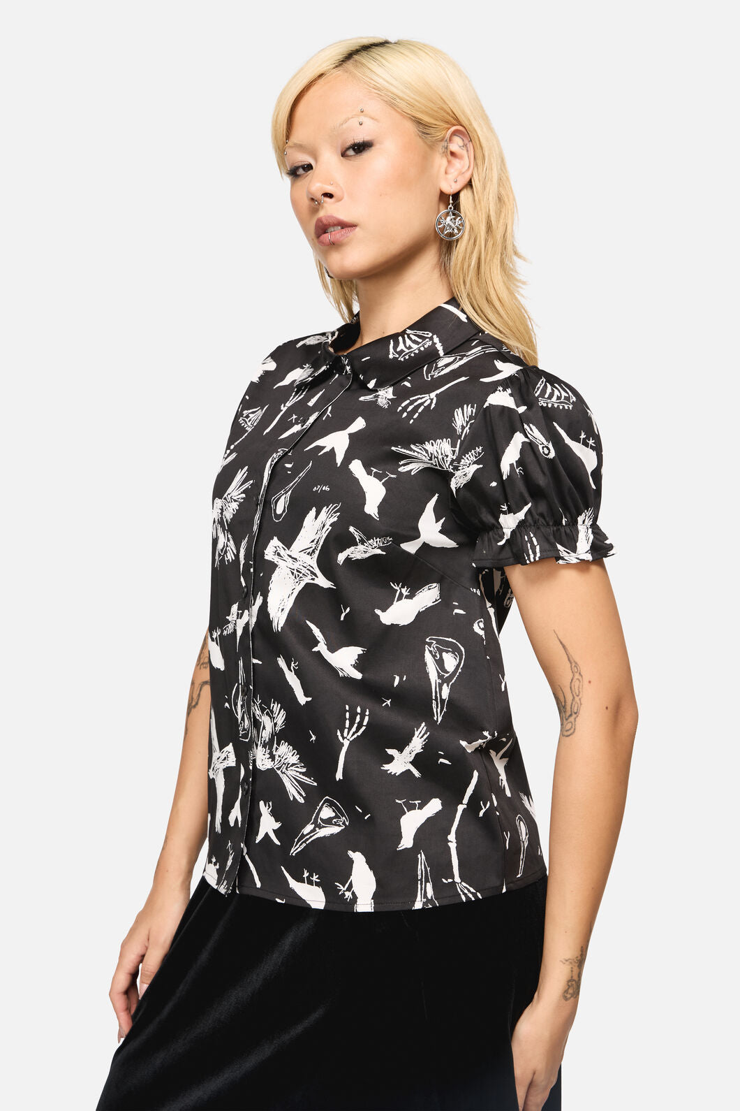 Black Friday - Corbeau Print Relaxed Blouse - black