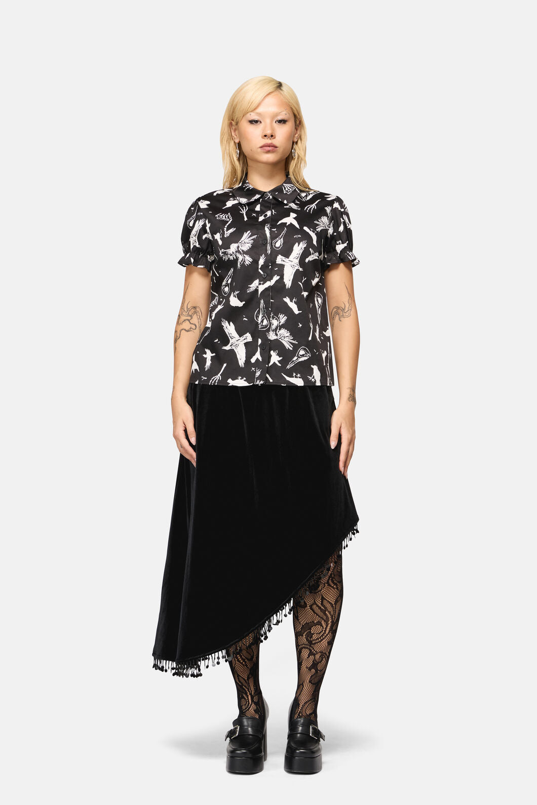 Black Friday - Corbeau Print Relaxed Blouse - black
