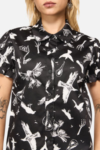 Black Friday - Corbeau Print Relaxed Blouse - black