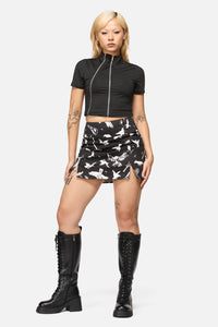 Black Friday - Corbeau Print Fitted Miniskort - black