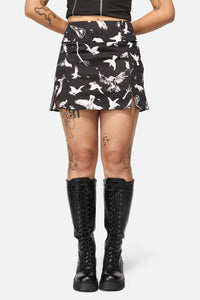 Black Friday - Corbeau Print Fitted Miniskort - black