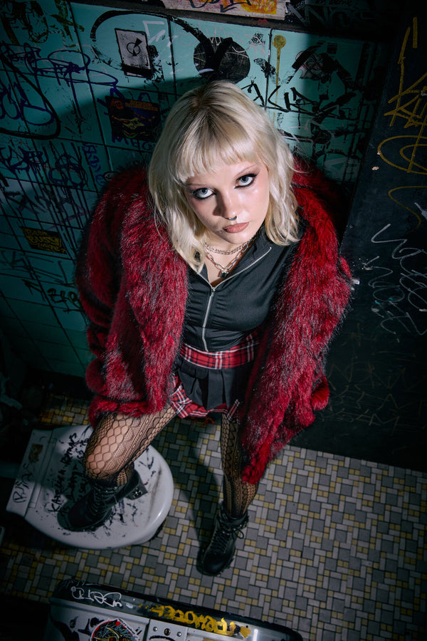 Black Friday - Louve Faux Fur Lined Coat - red