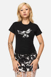 Black Friday - Corbeau Print Fitted T-Shirt - black