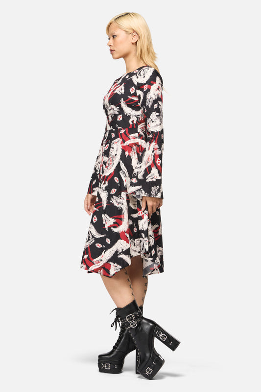 ladies drop waist dress Evelyn Drop Waist Mini Dress in Black