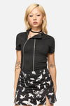 Black Friday - Eyes Closed Zip Top - black