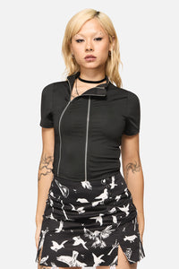Black Friday - Eyes Closed Zip Top - black