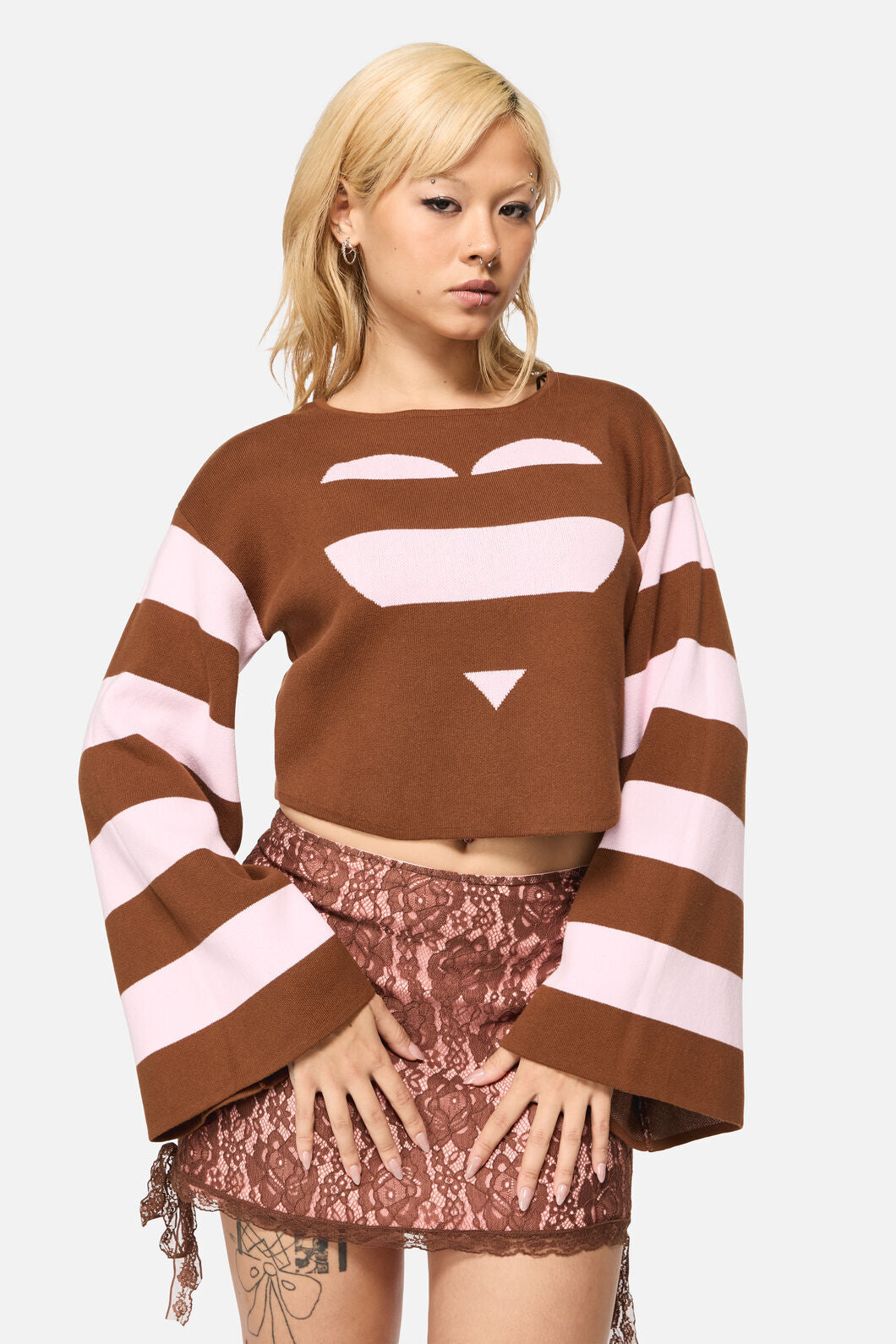 Black Friday - Increasing Silence CroppedKnit - pink-brown