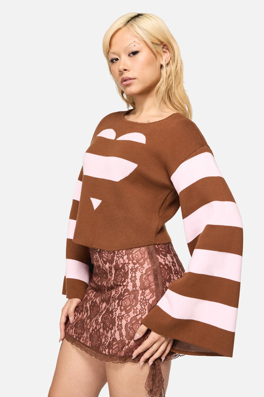 Black Friday - Increasing Silence CroppedKnit - pink-brown