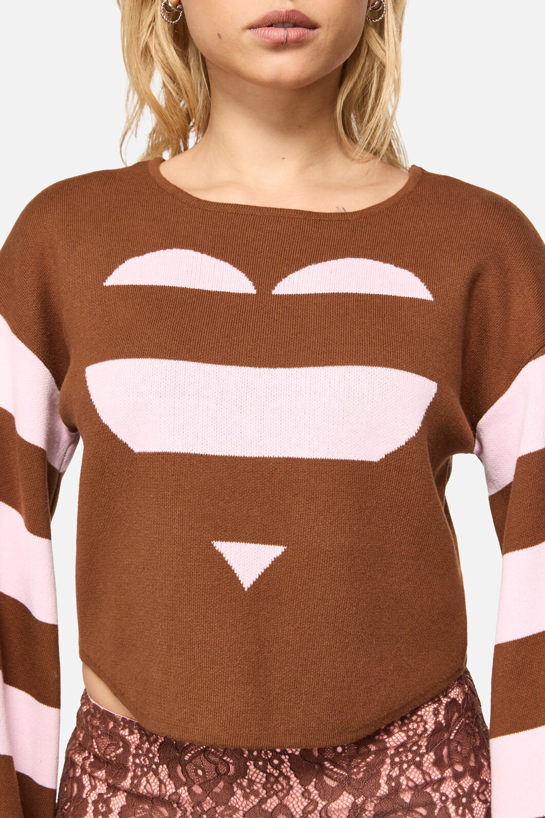 Black Friday - Increasing Silence CroppedKnit - pink-brown