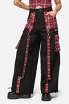 Black Friday - Louve Punk Tartan Cargo Pant - red-black