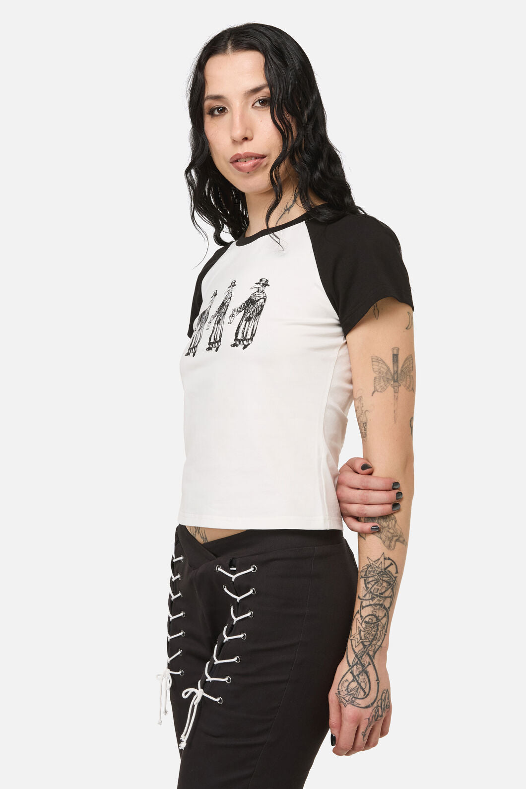 Dangerfield NZ - Grim Goth Raglan Tee - cream
