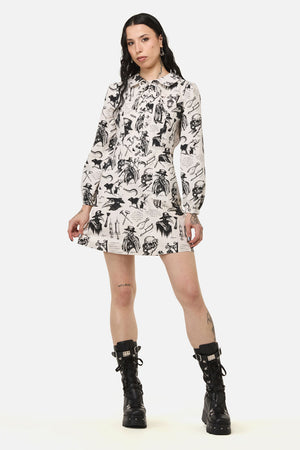 Black Friday - Plague Doctor Goth Dress - cream