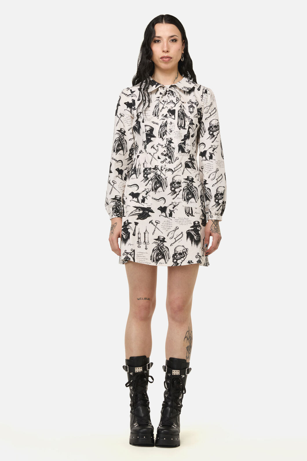 Black Friday - Plague Doctor Goth Dress - cream
