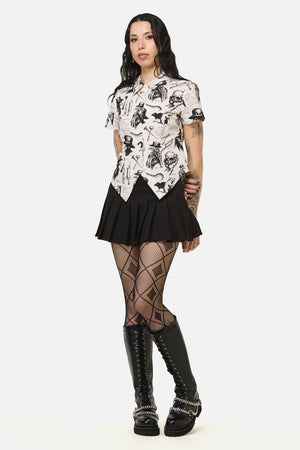 Black Friday - Plague Doctor Goth Blouse - cream