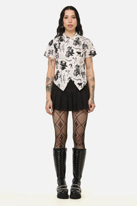 Black Friday - Plague Doctor Goth Blouse - cream