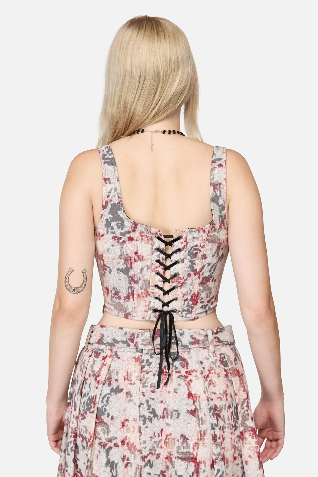 Black Friday - Lesions Tartan Goth Corset Top - multi