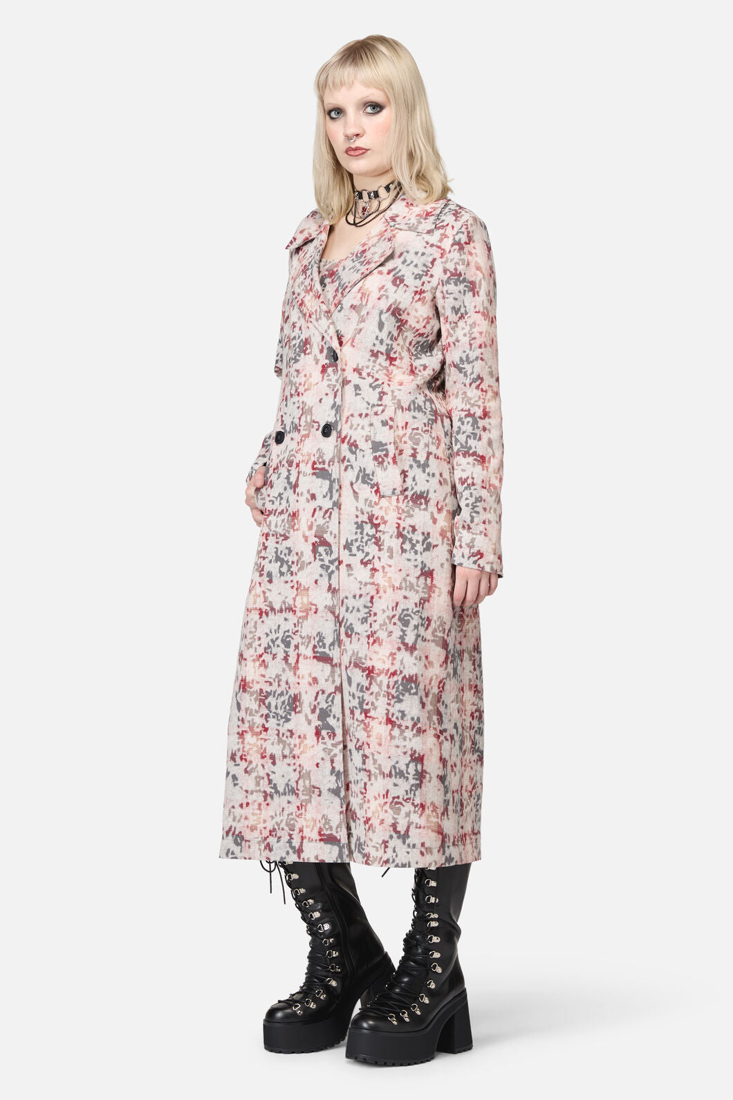 Black Friday - Lesions Tartan Goth Trench - multi