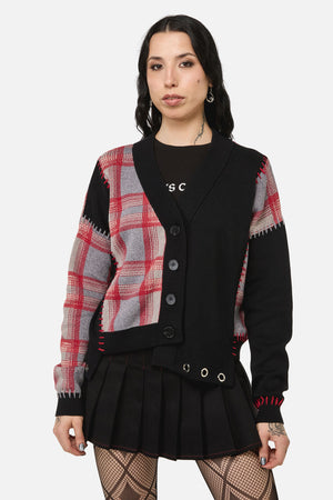 Black Friday - Lesions Tartan Goth Cardigan - multi