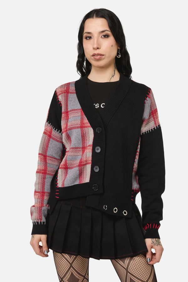 Black Friday - Lesions Tartan Goth Cardigan - multi