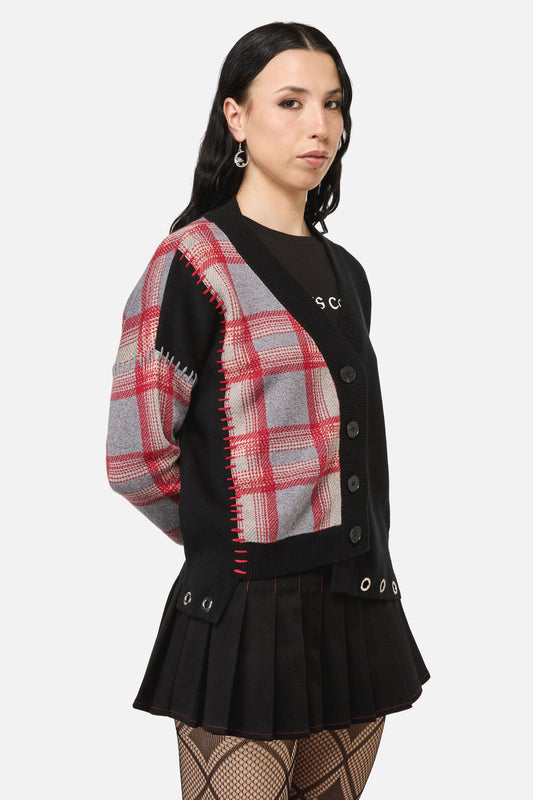 Black Friday - Lesions Tartan Goth Cardigan - multi